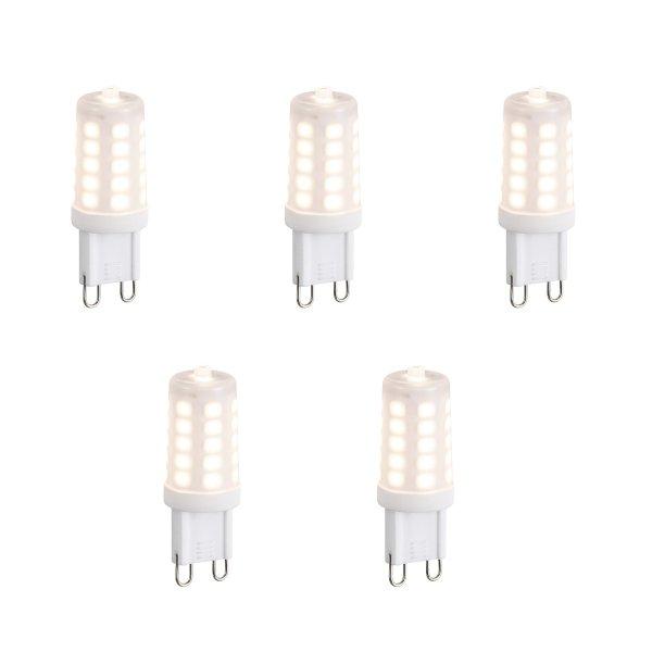 5 db G9 dimmelhető LED izzó, opál, 3W, 250 lm, 3000K