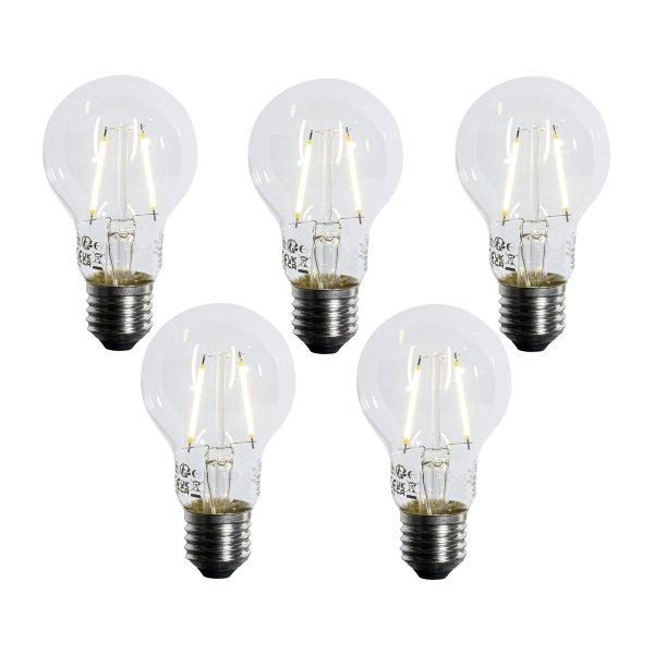 5 darabos E27 LED izzókészlet A60 Lux Érzékelő 2,5W 250 lm 3000K