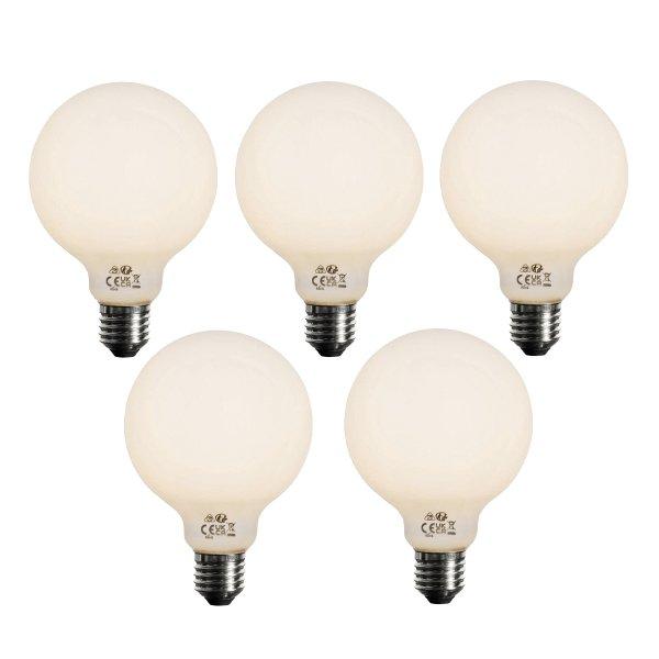 5 db E27-es dimmelhető LED izzó opál üvegből G95 5W 450lm 3000K