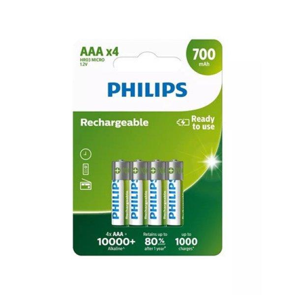 Philips R03B4A70/10 elem tölthető aaa 700 mah 4-bliszter