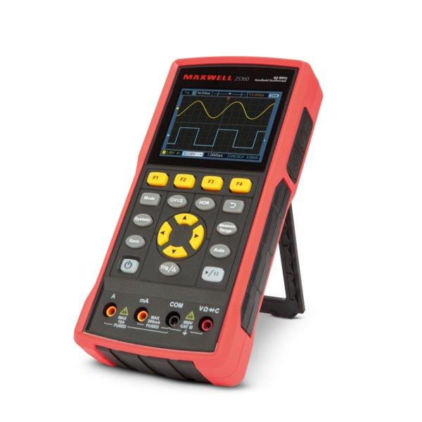 Maxwell-digital Kézi oszcilloszkóp - akkumulátoros - 3.5" színes LCD -
AC/DC, 400V, 40MHz, 2 csatorna, 8K/4K (25360)