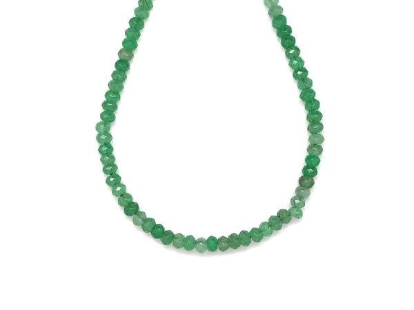 Achát fazettált szinezett zöld korong 4x3mm