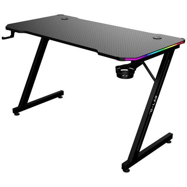 The G-Lab Gamer Asztal - K DESK ELECTRON EX (120x60cm, fém, pohártartó,
fejhallgatótartó, fekete, RGB LED)