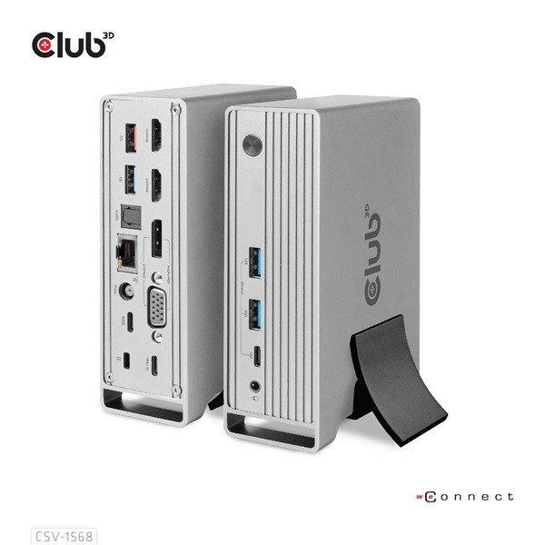 Club 3D Notebook Dokkoló - CSV-1568 (120W, Gen 2 USB-C to 4x USB-A, USB-C Gen
2, 2xHDMI, DP, VGA, RJ45, DC)