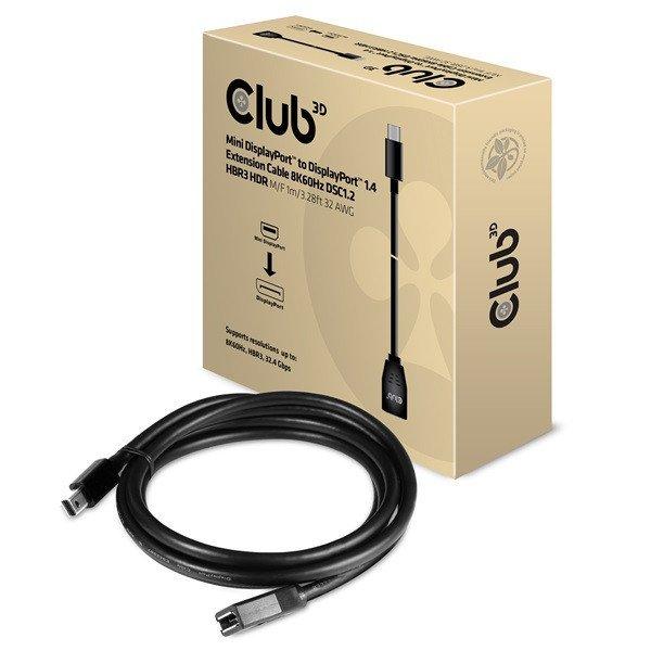 Club 3D Kábel - CAC-1121 (Mini DP 1.4 to DP 8K60Hz, 1m, DSC1.2, HBR3, HDR, M/F,
bidirectional)