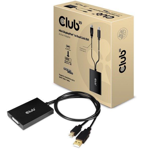 Club 3D Átalakító - CAC-1130 (Mini DisplayPort to Dual Link DVI-I Active,
4K30Hz)