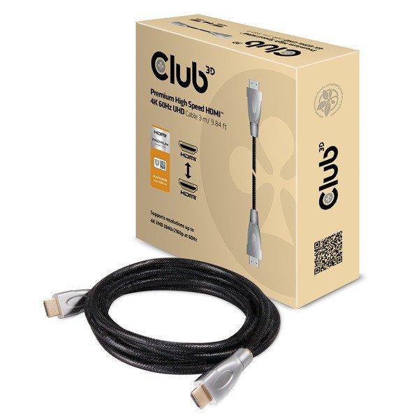 Club 3D Kábel - CAC-1310 (HDMI 2.0, Premium High Speed, 4K60Hz, 3m, UHD,
ethernet, HDR, 18Gbps, Full HD 3D, M/M)