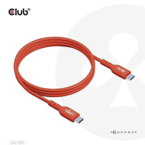 Club 3D Kábel - CAC-1511 (USB2 Type-C, 480Mb, 240W PD EPR, 1m, Bidirektional,
USB-IF tanúsítvány)