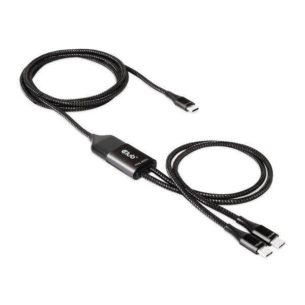 Club 3D Kábel - CAC-1527 (USB-C Y kábel, 100W PD, 1.83m, 2xUSB-C)