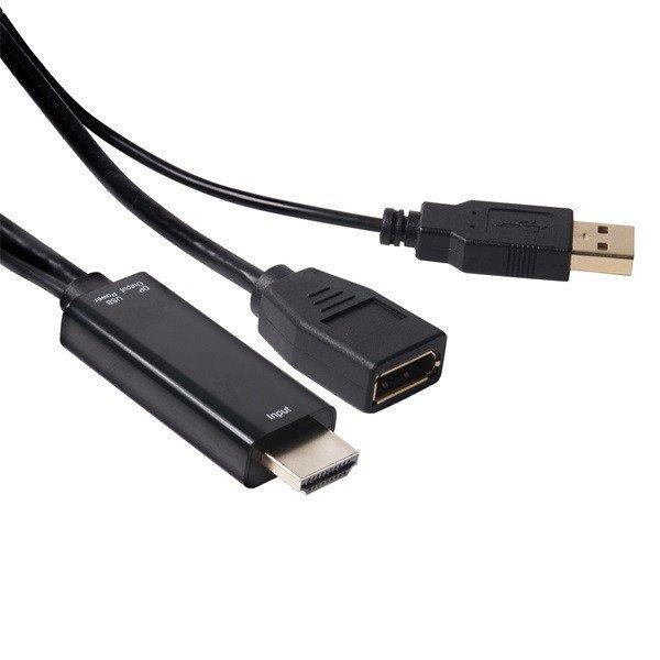 Club 3D Átalakító - CAC-2330 (HDMI to DP, 4K30Hz, FHD120Hz, USB-A táp)