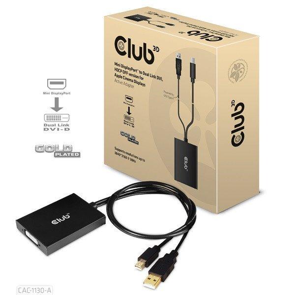 Club 3D Átalakító - CAC-1130-A (Mini DisplayPort to Dual Link DVI, HDCP OFF,
Apple)
