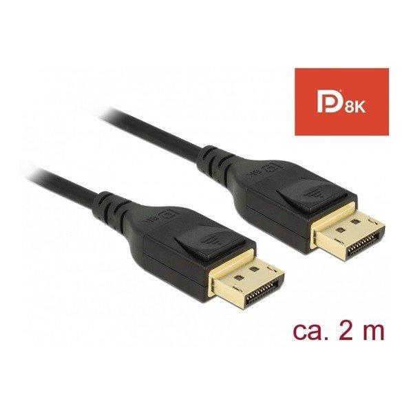 Delock Kábel - 85660 (Displayport > Displayport, apa/apa, 8K@60Hz, 8K
tanúsítvánnyal, 2m)
