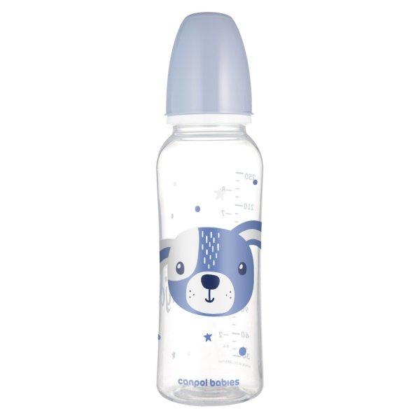 Canpol babies Keskeny nyakú cumisüveg, CUTE ANIMALS, 250 ml - kutya