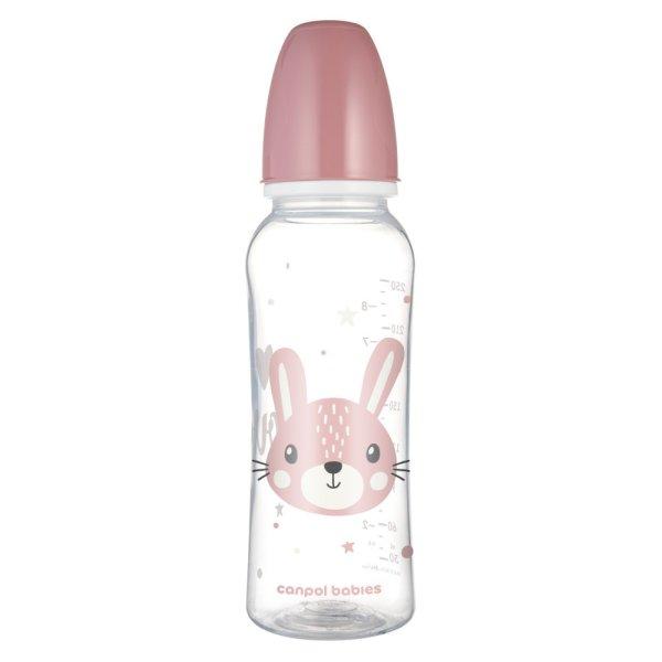 Canpol babies Keskeny nyakú cumisüveg, CUTE ANIMALS, 250 ml - nyuszi