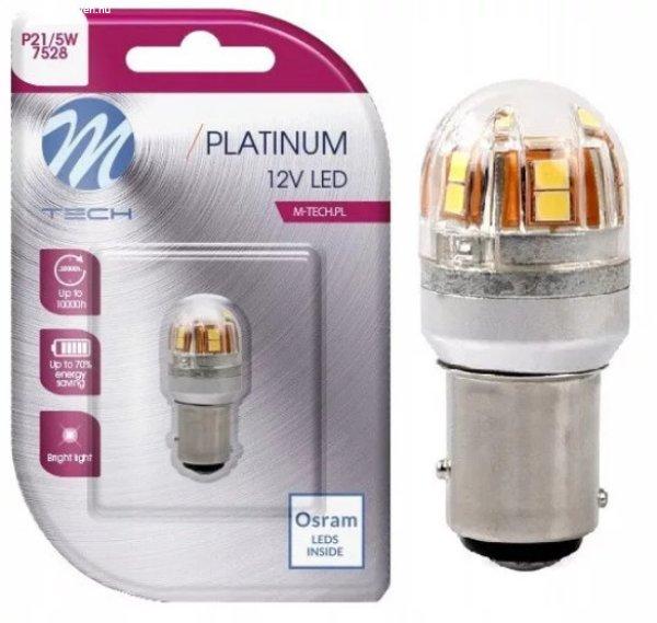 M-Tech, LB827W01B Led Izzó P21/5W, Fehér, Canbus 12V BAY15d