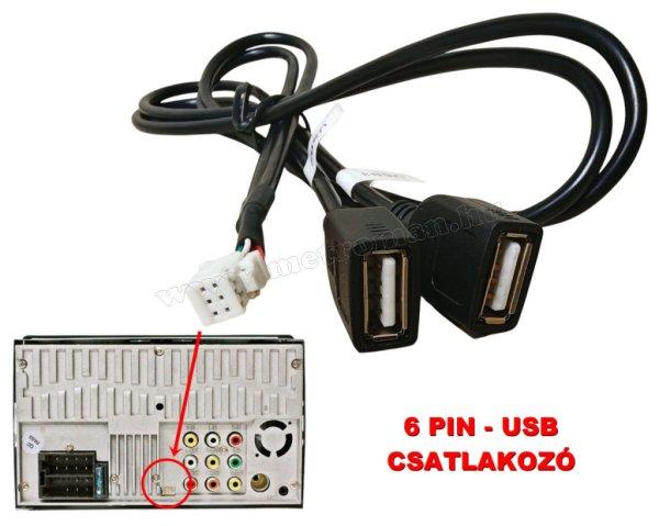 Autórádió USB csatlakozó Kínai Multimédiás és Androidos autórádiókhoz
6 PIN-es M778701