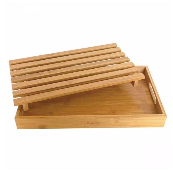 Kinghoff bambusz vágódeszka morzsagyűjtővel 38 x 23 cm (KH-1682)