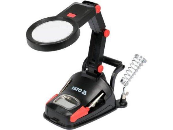 YT-73861 Forrasztó állvány nagyítóval és LED lámpával