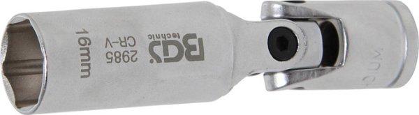 BGS-2985 Csuklós dugófej izzítógyertyához 16 mm 3/8", 80 mm hosszú