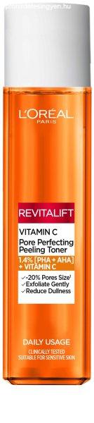 L'Oréal Paris Világosító bőrtonik Revitalift Vitamin C
(Pore Perfecting Peeling Toner) 180 ml