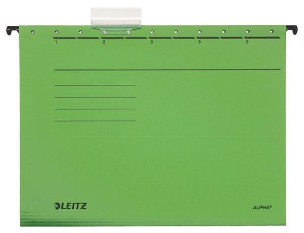 Függőmappa, karton, A4, LEITZ "Alpha Standard", zöld (25db)