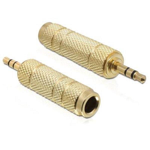 DELOCK Átalakító Stereo plug 3.5 mm 3 pin > Stereo jack 6.35mm 3 pin fém