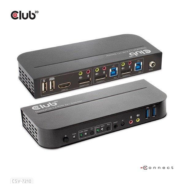 Club 3D KVM Switch - CSV-7210 (Dual DP, 4K60Hz, HDMI, KVM, IR távirányító)