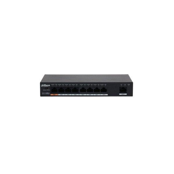 Dahua PoE switch - PFS3009-8ET1GT-96 (1x 10/100 (HighPoE/PoE+/PoE) + 7x
10/100(PoE) + 1x 10/100/1000 uplink, 96W)