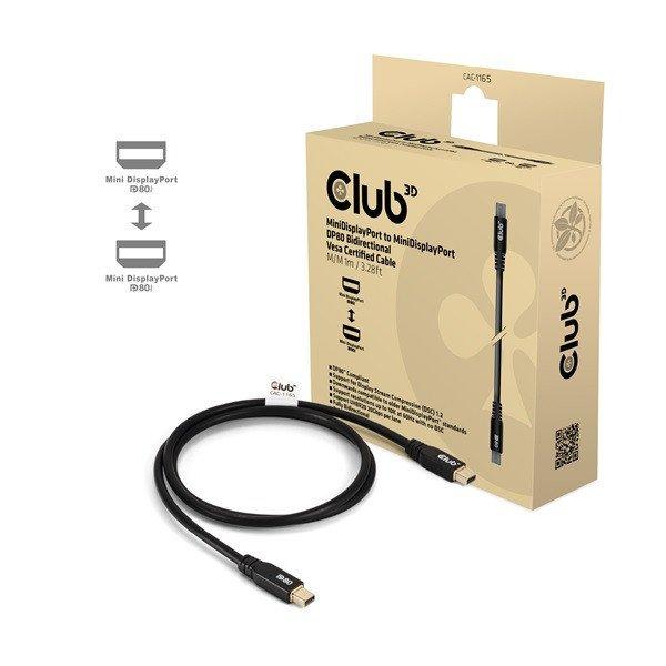 Club 3D Kábel - CAC-1165 (MiniDisplayPort to MiniDisplayPort, DP80, 80Gbps, 1m,
4K240Hz/8K60Hz/10K60Hz, M/M)