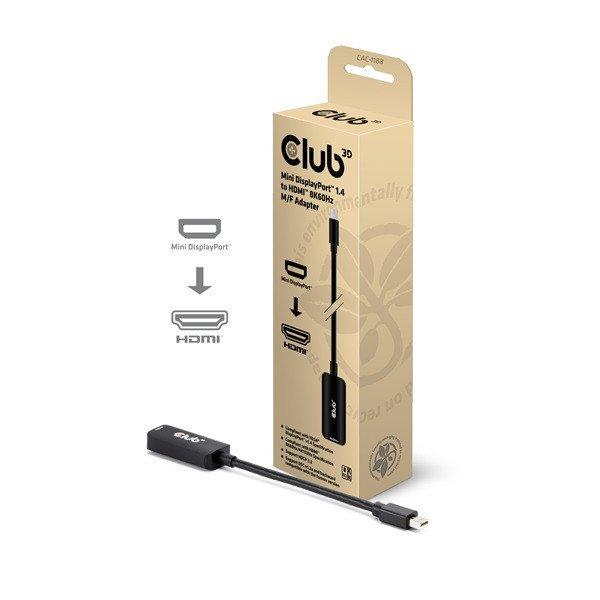 Club 3D Átalakító - CAC-1188 (Mini DP 1.4 to HDMI 8K60Hz, aktív, HDCP 2.2, 9
cm kábel)