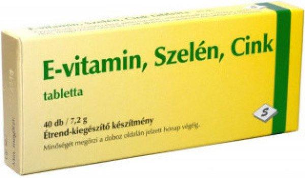 Selenium e-vitamin szelén cink tabletta 40 db