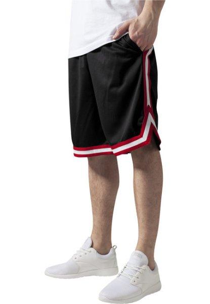 Urban Classics Stripes Mesh Shorts blkredwht