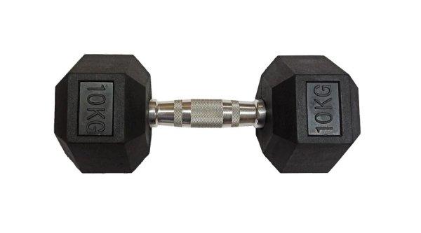 Kézisúlyzó 10 kg hatszögletű gumis S-SPORT