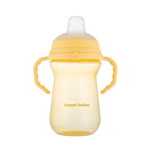 Canpol Babies FirstCup itatópohár szilikonos ivócsőrrel 250ml 6h+ - Sárga