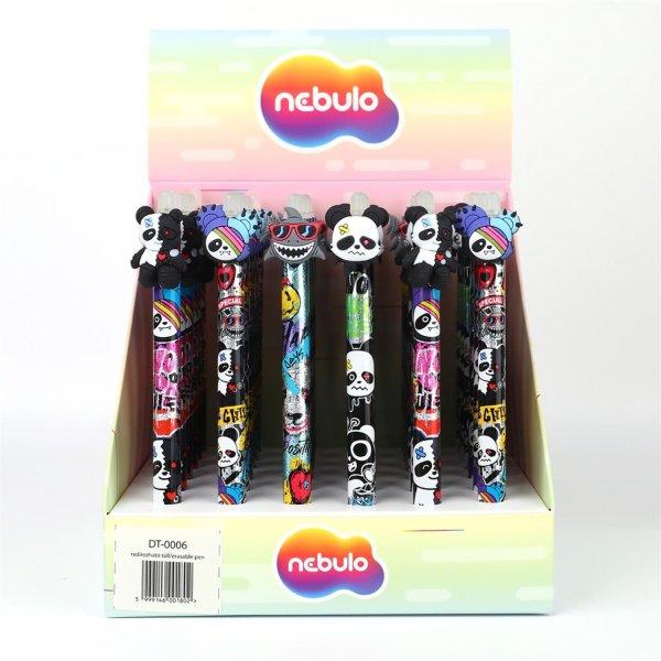 Zseléstoll radírozható, nyomógombos, panda, 36 db/display Nebulo