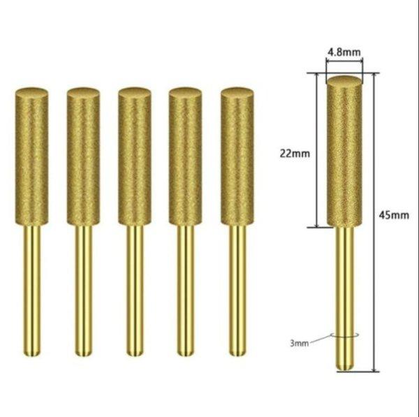 Láncfűrész élező fej - 5db-os szett - 4.8 mm