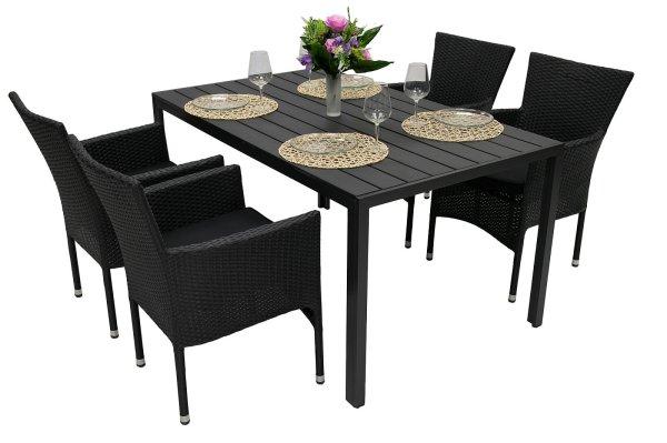 Kerti rattan szett PALERMO 1+4 (különböző hosszúságú) asztal 150x90 cm