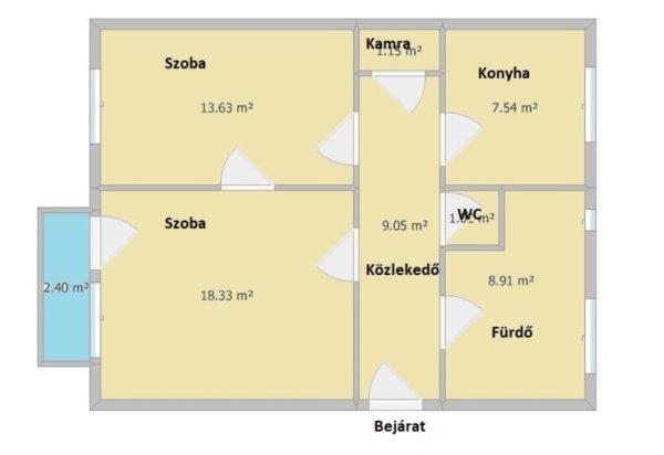Eladó 53 nm-es Felújítandó Téglalakás Mosonmagyaróvár