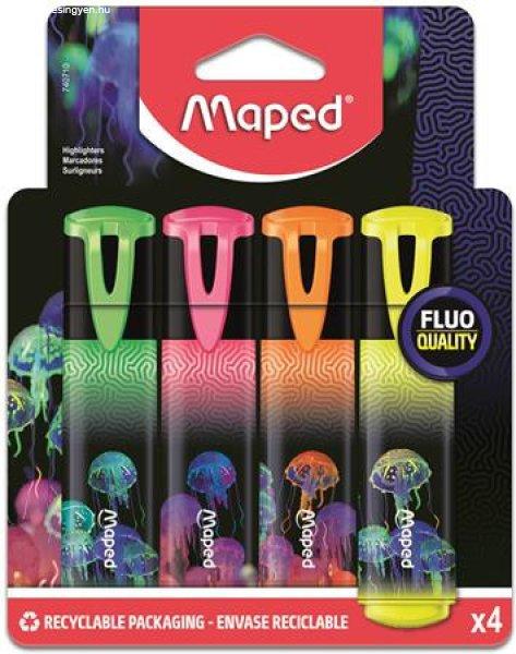 Szövegkiemelő készlet, 1-5 mm, MAPED "Deepsea Paradise Fluo Peps",
4 különböző szín