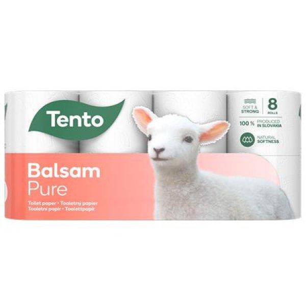 Toalettpapír, 3 rétegű, kistekercses, 8 tekercs, TENTO "Balsam
Pure", fehér