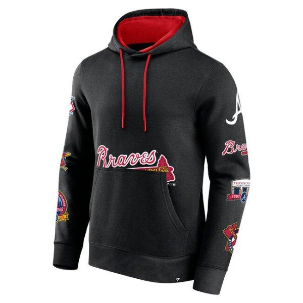 Sweatshirt Fanatics Fundamental Pullover Hood Atlanta Braves black/athletic red