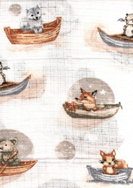 Mintás textil pelenka 1db-os - kis állatok a csónakba