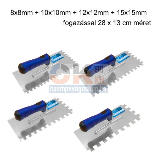 Bautool fogazott glettvas csomag 8-10-12-15 mm, 4db, 280×130 mm (b812012a2)