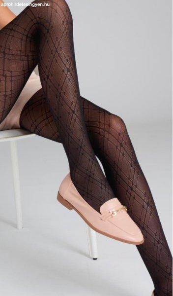 Mura 4178 harisnyanadrág 20 den-es, tartán jacquard mintával