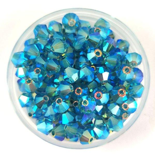Preciosa bicone gyöngy - Indicolite AB 2X - 4mm - 50db