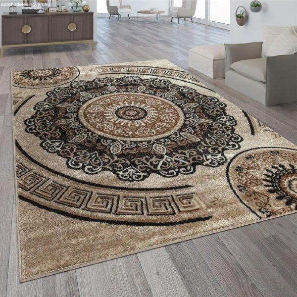 3D design szőnyeg mandala mintával barna-bézs szőnyeg 240x340 cm