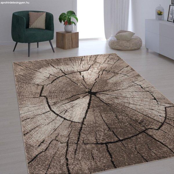 Designer szőnyeg farönk mintával - bézs szőnyeg 80x150 cm