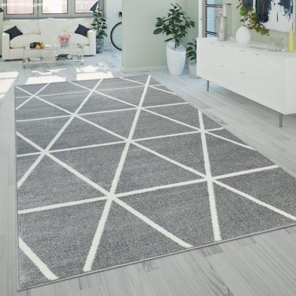 Design modern szőnyeg rövid szálú egyszínű gyémánt mintával - szürke
160x220 cm