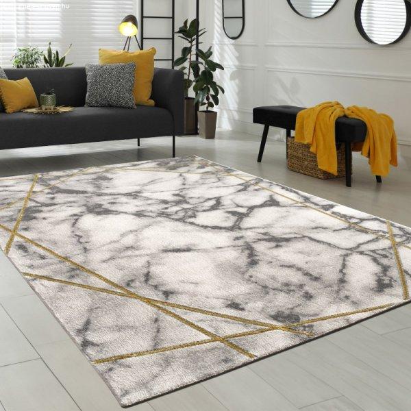 3D designer szőnyeg absztrakt márvány mintás szürke-arany 80x150 cm