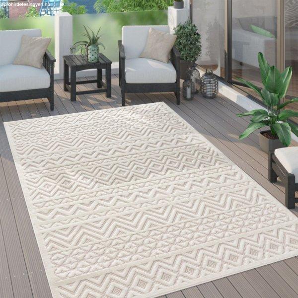 Krém 3D skandináv szőnyeg nappaliba geometria mintával 200x280 cm